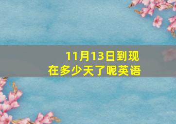 11月13日到现在多少天了呢英语