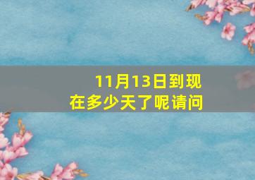 11月13日到现在多少天了呢请问