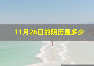 11月26日的阴历是多少