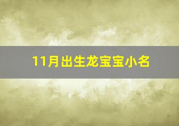 11月出生龙宝宝小名