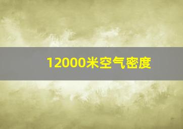 12000米空气密度