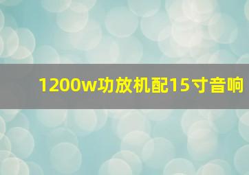 1200w功放机配15寸音响