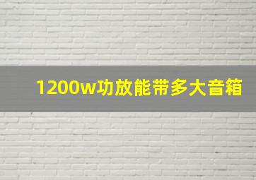 1200w功放能带多大音箱