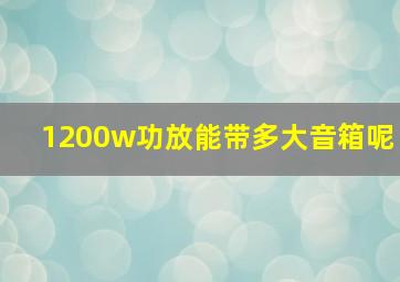 1200w功放能带多大音箱呢