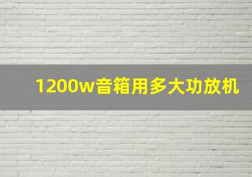 1200w音箱用多大功放机