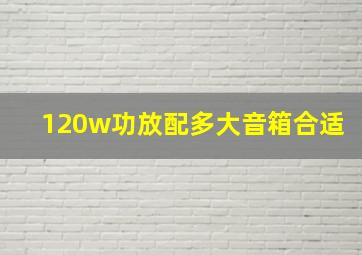 120w功放配多大音箱合适