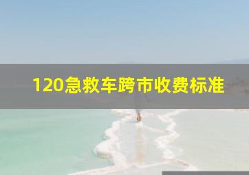 120急救车跨市收费标准