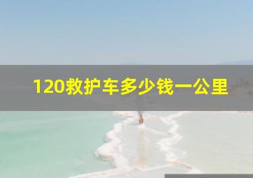 120救护车多少钱一公里