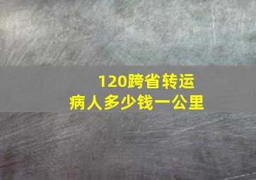 120跨省转运病人多少钱一公里