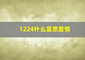 1224什么意思爱情