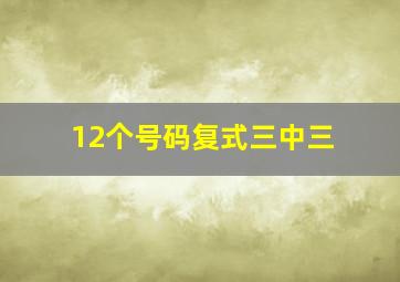 12个号码复式三中三