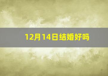 12月14日结婚好吗