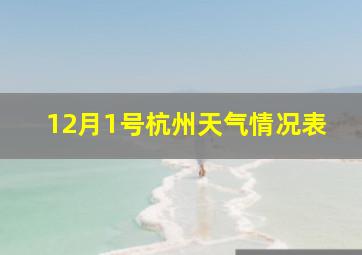 12月1号杭州天气情况表