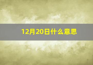 12月20日什么意思