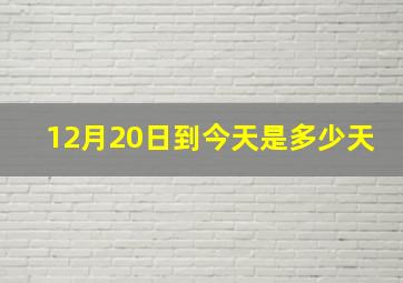 12月20日到今天是多少天