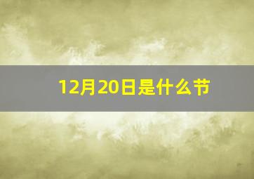 12月20日是什么节