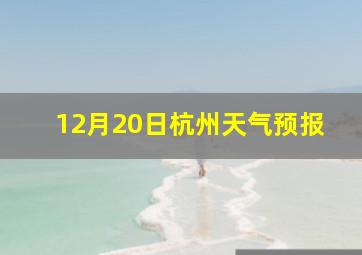 12月20日杭州天气预报