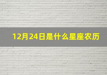 12月24日是什么星座农历