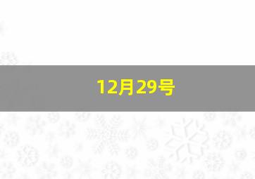 12月29号