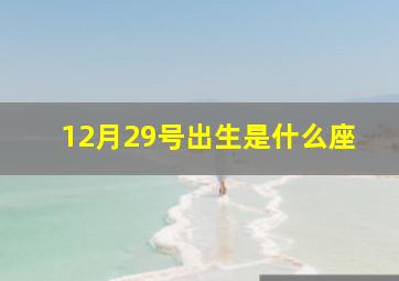 12月29号出生是什么座