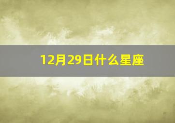 12月29日什么星座