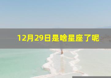 12月29日是啥星座了呢