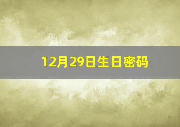 12月29日生日密码