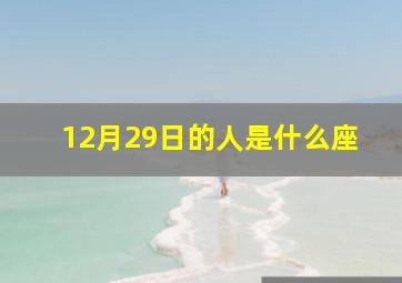 12月29日的人是什么座