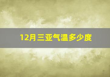 12月三亚气温多少度