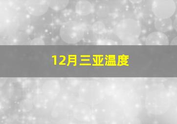 12月三亚温度