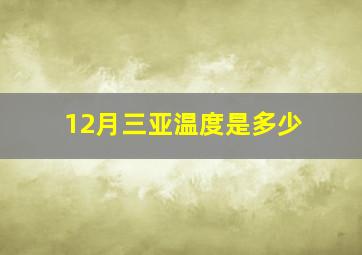 12月三亚温度是多少