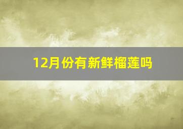 12月份有新鲜榴莲吗