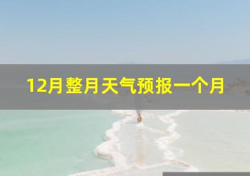 12月整月天气预报一个月