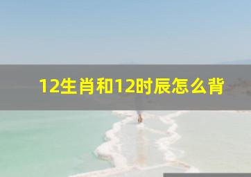 12生肖和12时辰怎么背