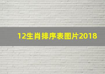 12生肖排序表图片2018