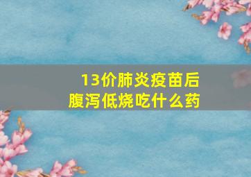 13价肺炎疫苗后腹泻低烧吃什么药