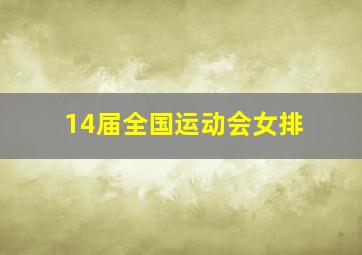 14届全国运动会女排