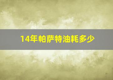 14年帕萨特油耗多少