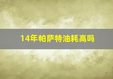 14年帕萨特油耗高吗