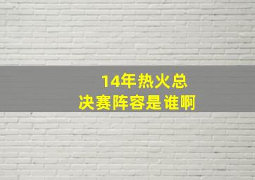 14年热火总决赛阵容是谁啊