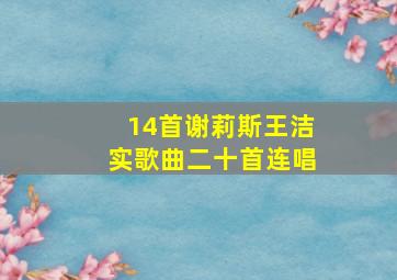 14首谢莉斯王洁实歌曲二十首连唱