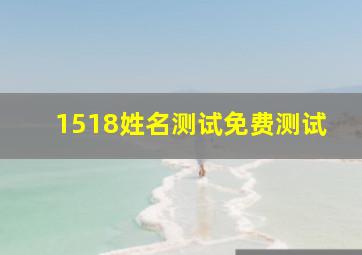 1518姓名测试免费测试