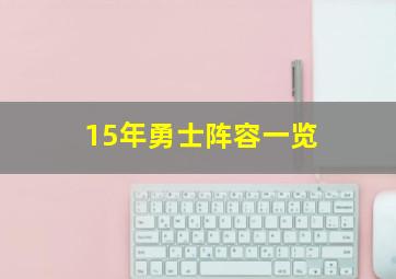 15年勇士阵容一览