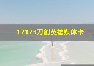 17173刀剑英雄媒体卡