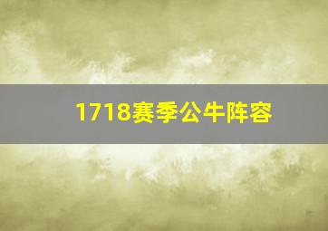 1718赛季公牛阵容