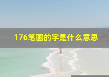 176笔画的字是什么意思