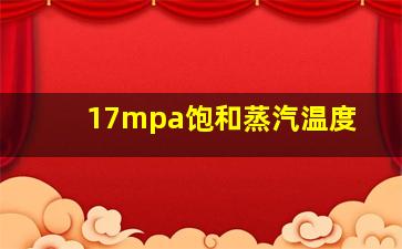 17mpa饱和蒸汽温度