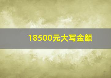 18500元大写金额