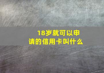 18岁就可以申请的信用卡叫什么