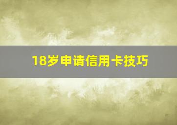 18岁申请信用卡技巧